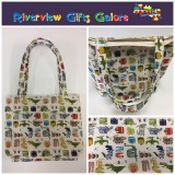 Medium Tote Bag - Dinosaurs Cream